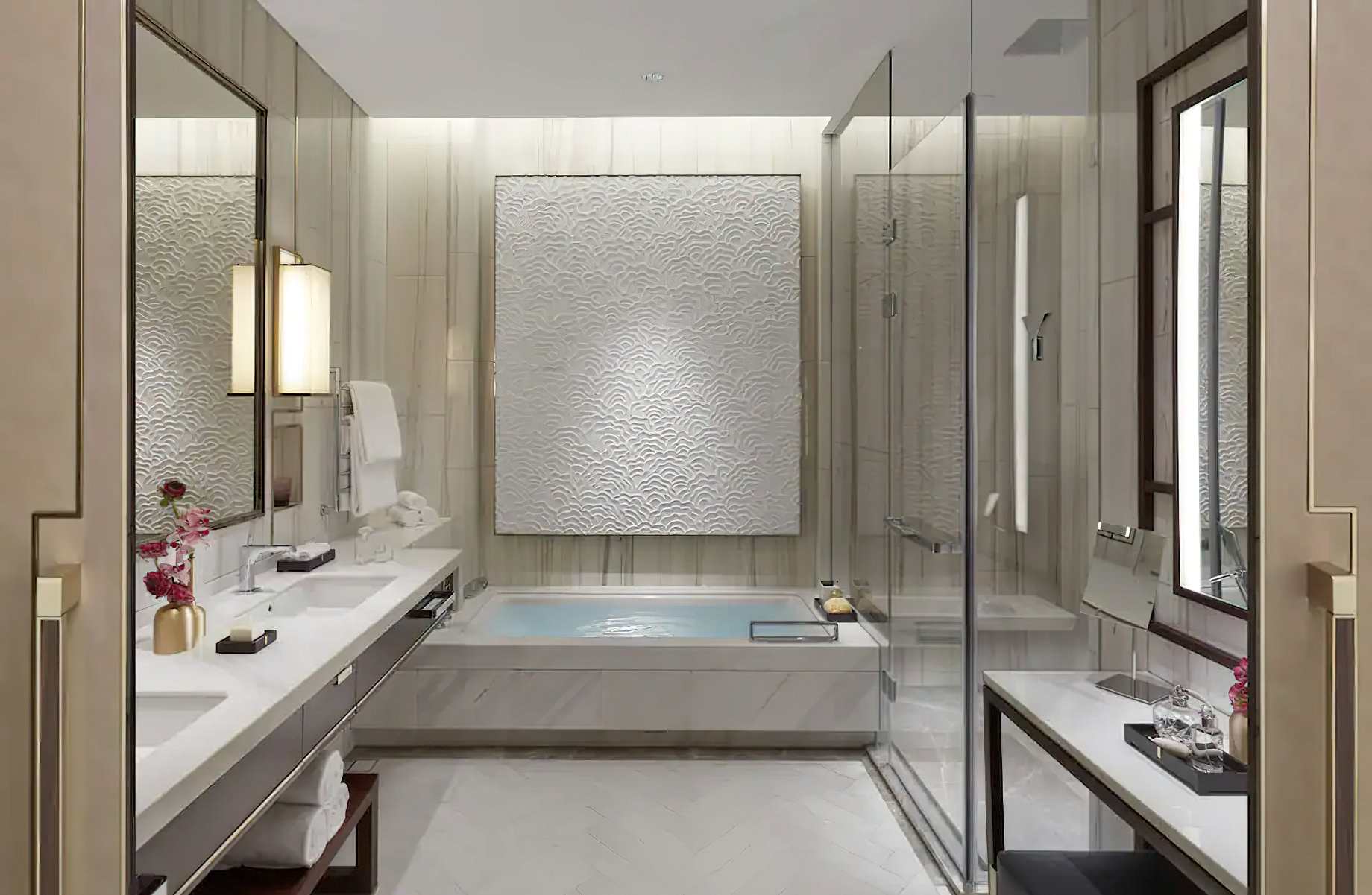 Mandarin Oriental Wangfujing, Beijing Hotel – Beijing, China – Terrace Room Bathroom