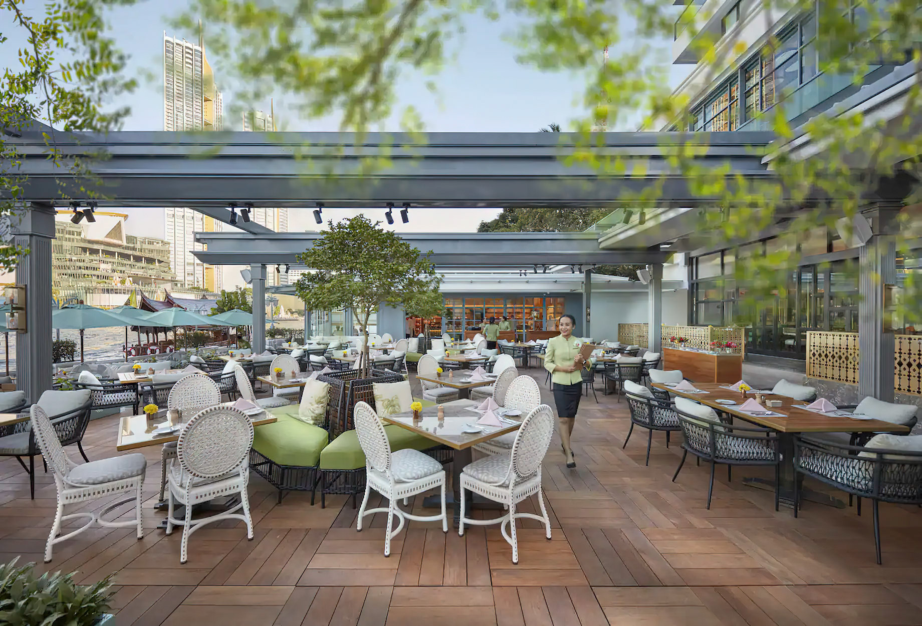 Mandarin Oriental, Bangkok Hotel - Bangkok, Thailand - The Verandah Restaurant Exterior Breakfast Buffet