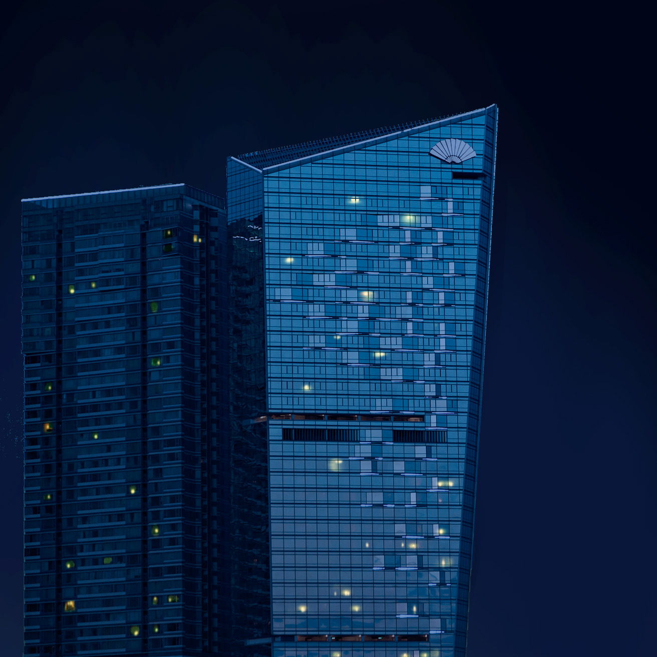 Mandarin Oriental, Macau Hotel - Macau, China - Hotel Aerial View Night