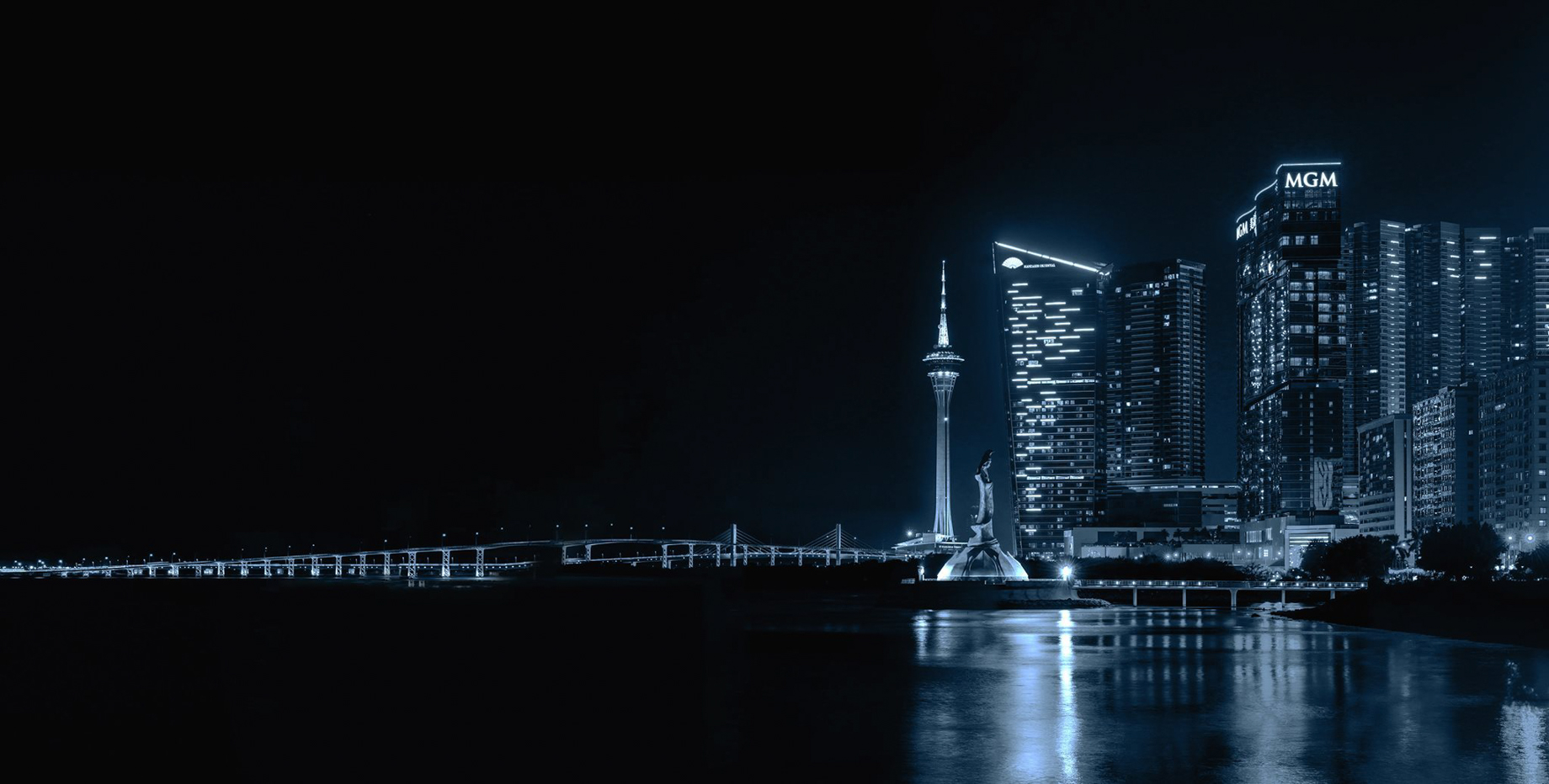 Mandarin Oriental, Macau Hotel - Macau, China - Hotel Aerial View Night