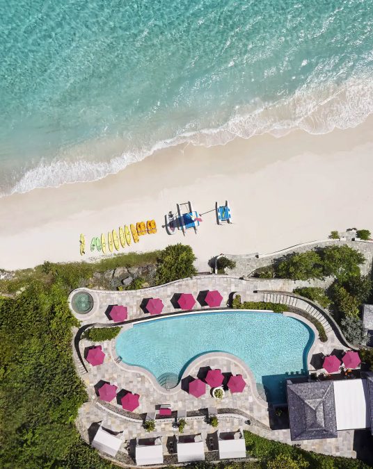 Mandarin Oriental, Canouan Island Resort - Saint Vincent and the Grenadines - Exterior Beachfront Pool Overhead Aerial View