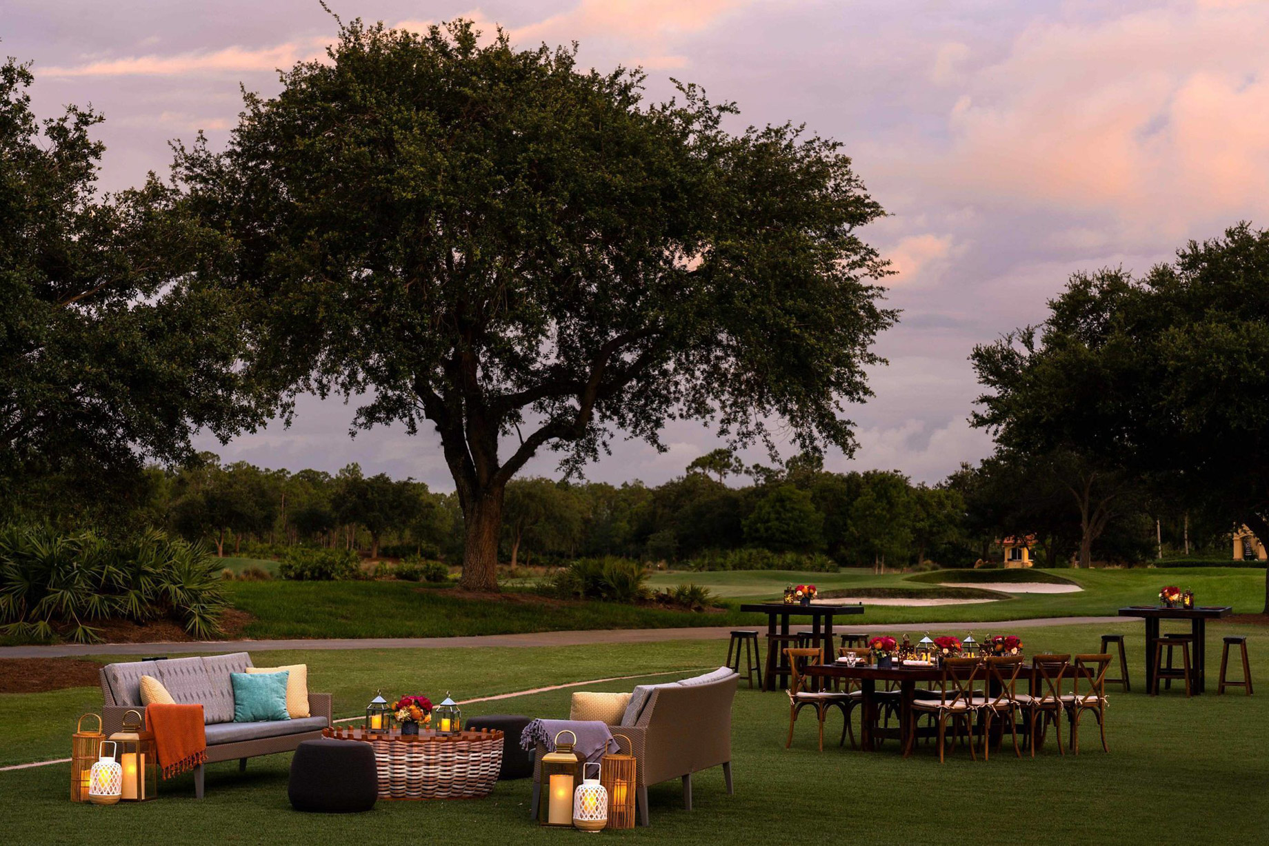 The Ritz-Carlton Golf Resort, Naples – Naples, FL, USA – Outdoor Dining Sunset