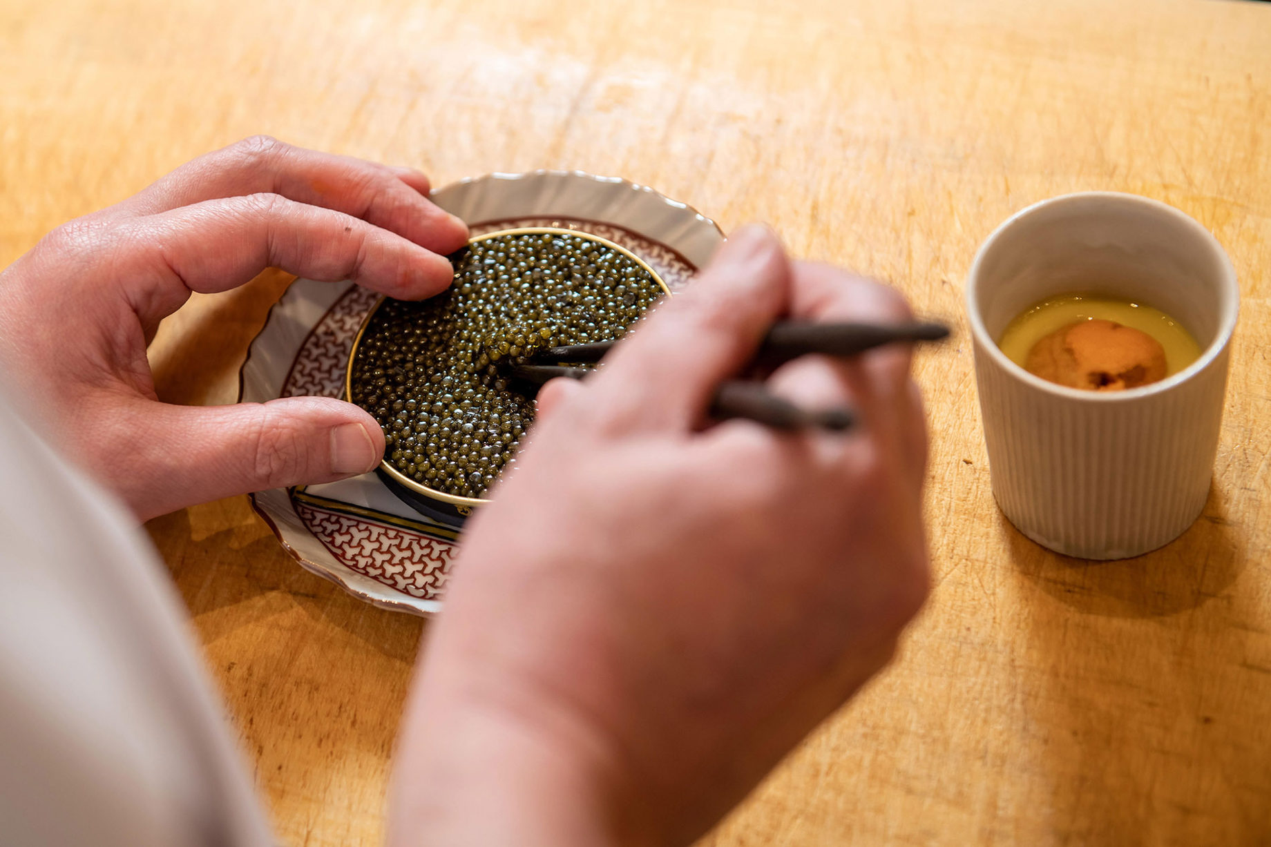 The Landmark Mandarin Oriental, Hong Kong Hotel – Hong Kong, China – Sushi Shikon Restaurant Dining Caviar