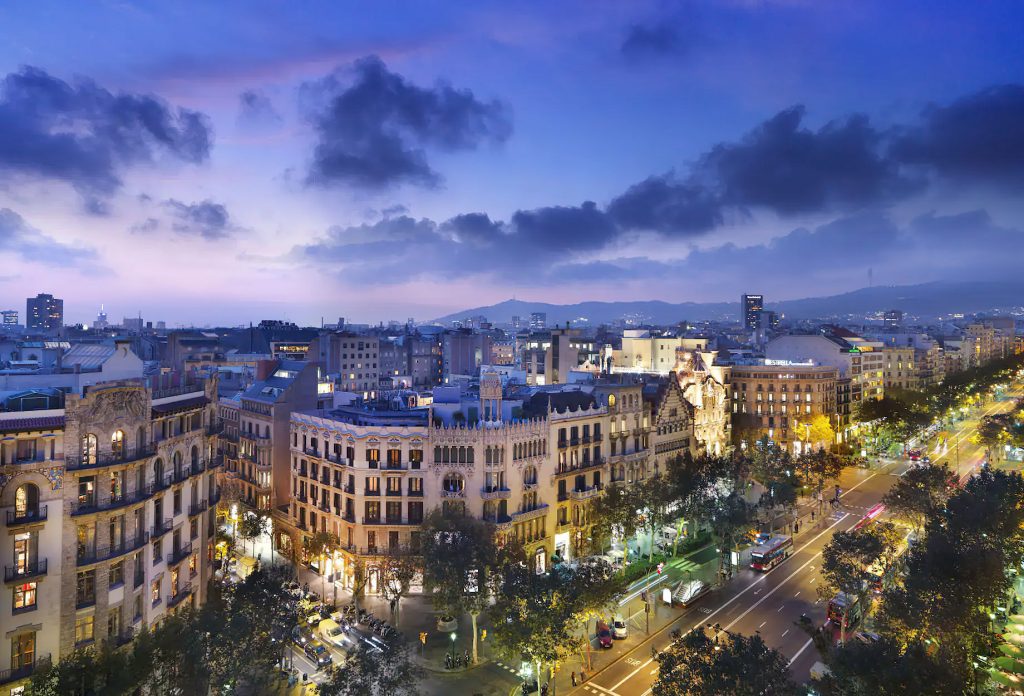 Mandarin Oriental, Barcelona Hotel - Barcelona, Spain - Rooftop City Views Dusk