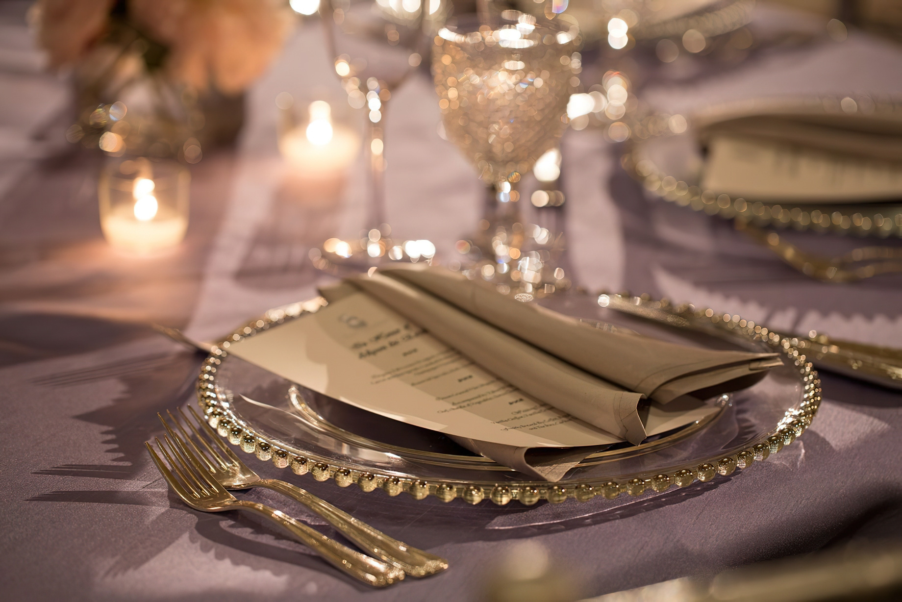 The Ritz-Carlton, Tysons Corner Hotel – McLean, VA, USA – Ballroom Wedding Table Setting