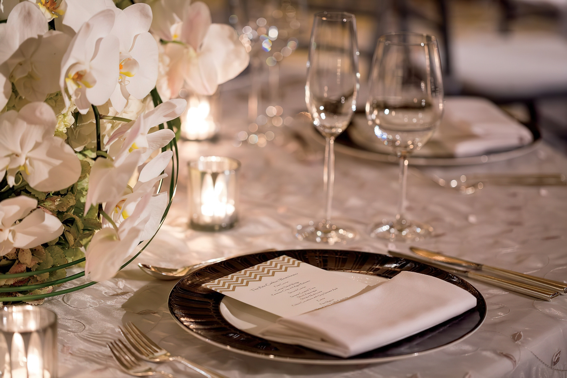 The Ritz-Carlton, Tysons Corner Hotel - McLean, VA, USA - Ballroom Wedding Table Setting