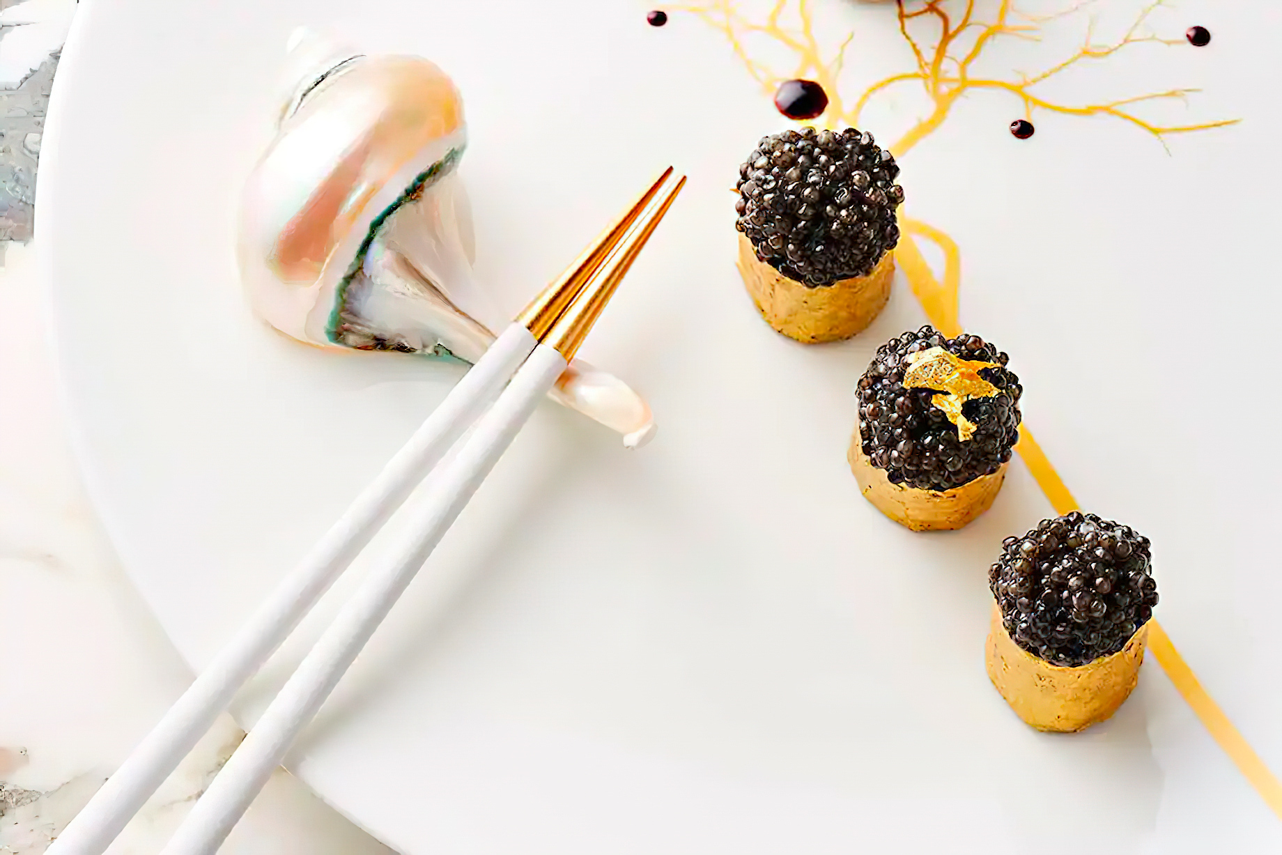 Mandarin Oriental Jumeira, Dubai Resort – Jumeirah, Dubai, UAE – Beluga Caviar Restaurant Plated Caviar