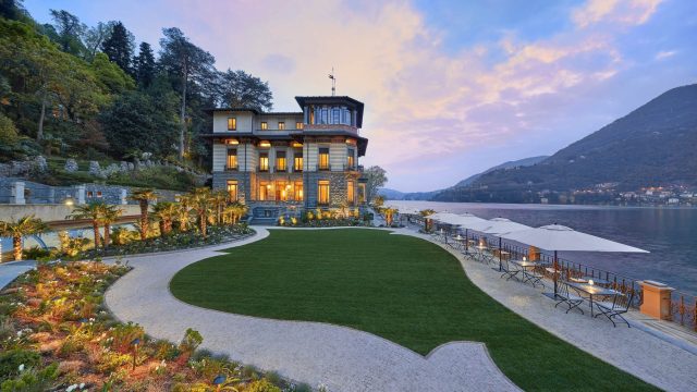 Mandarin Oriental, Lago di Como Hotel - Lake Como, Italy - Exterior Lawn Como Lake View Sunset