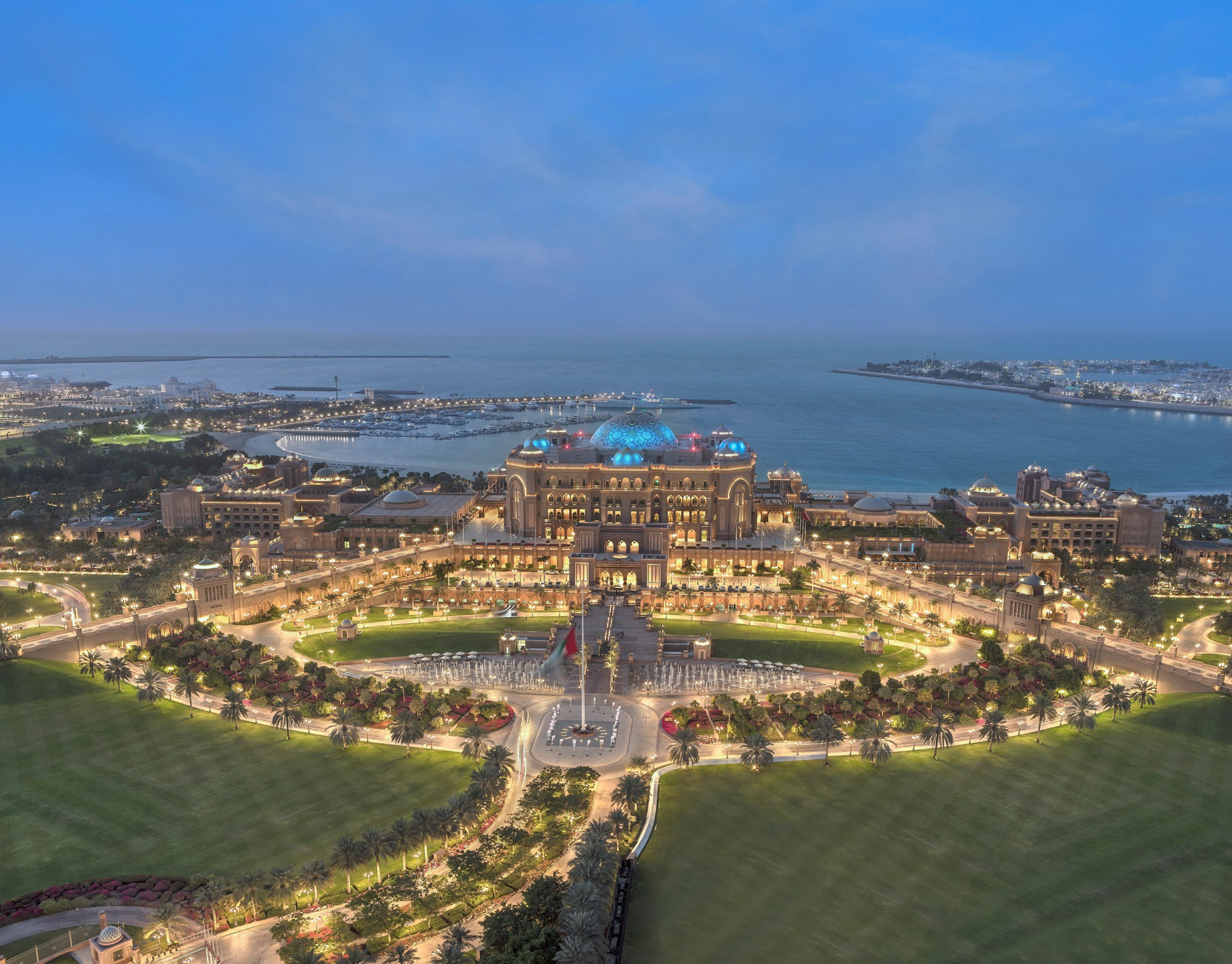 Emirates Palace Abu Dhabi Hotel – Abu Dhabi, UAE – Palace Aerial Ocean View