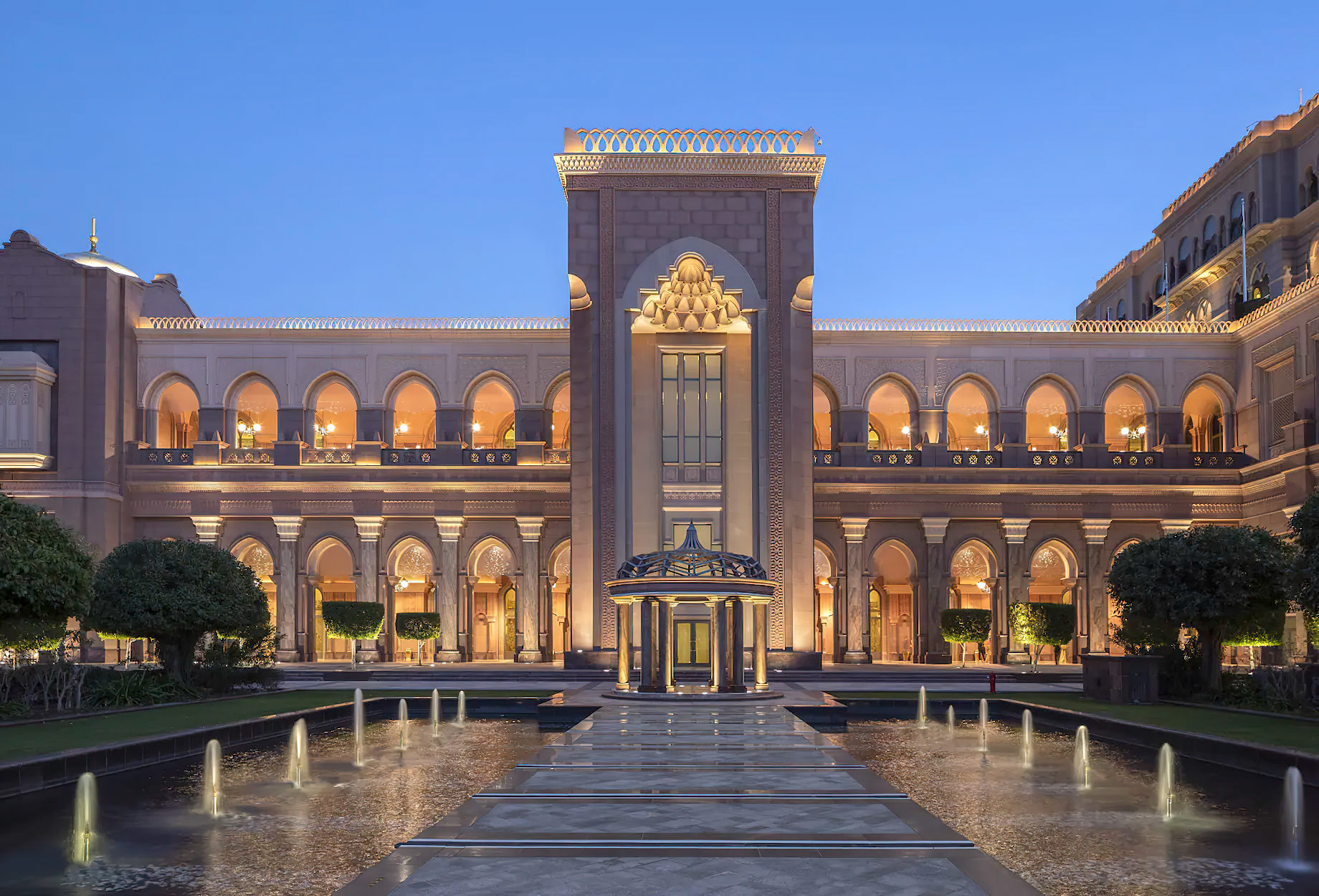 Emirates Palace Abu Dhabi Hotel - Abu Dhabi, UAE - Palace Exterior Night