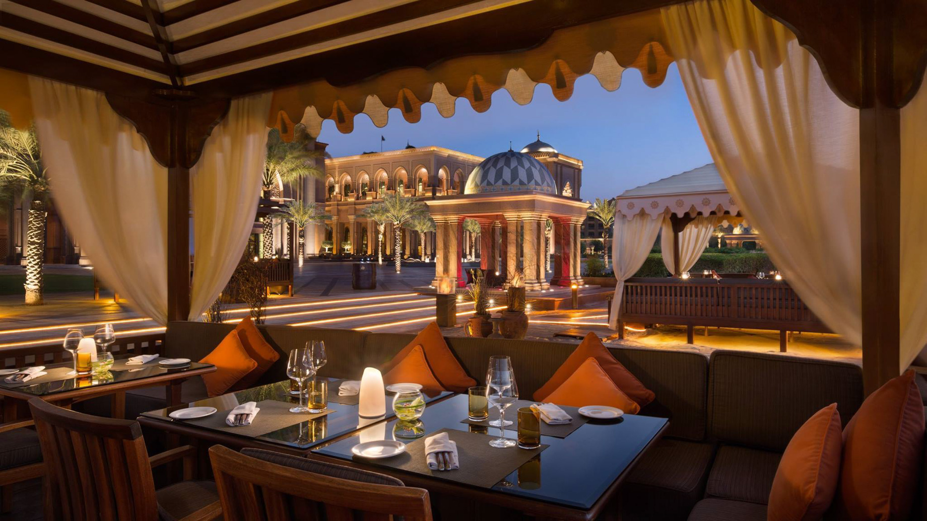 Emirates Palace Abu Dhabi Hotel – Abu Dhabi, UAE – Dining Cabana Palace Night View