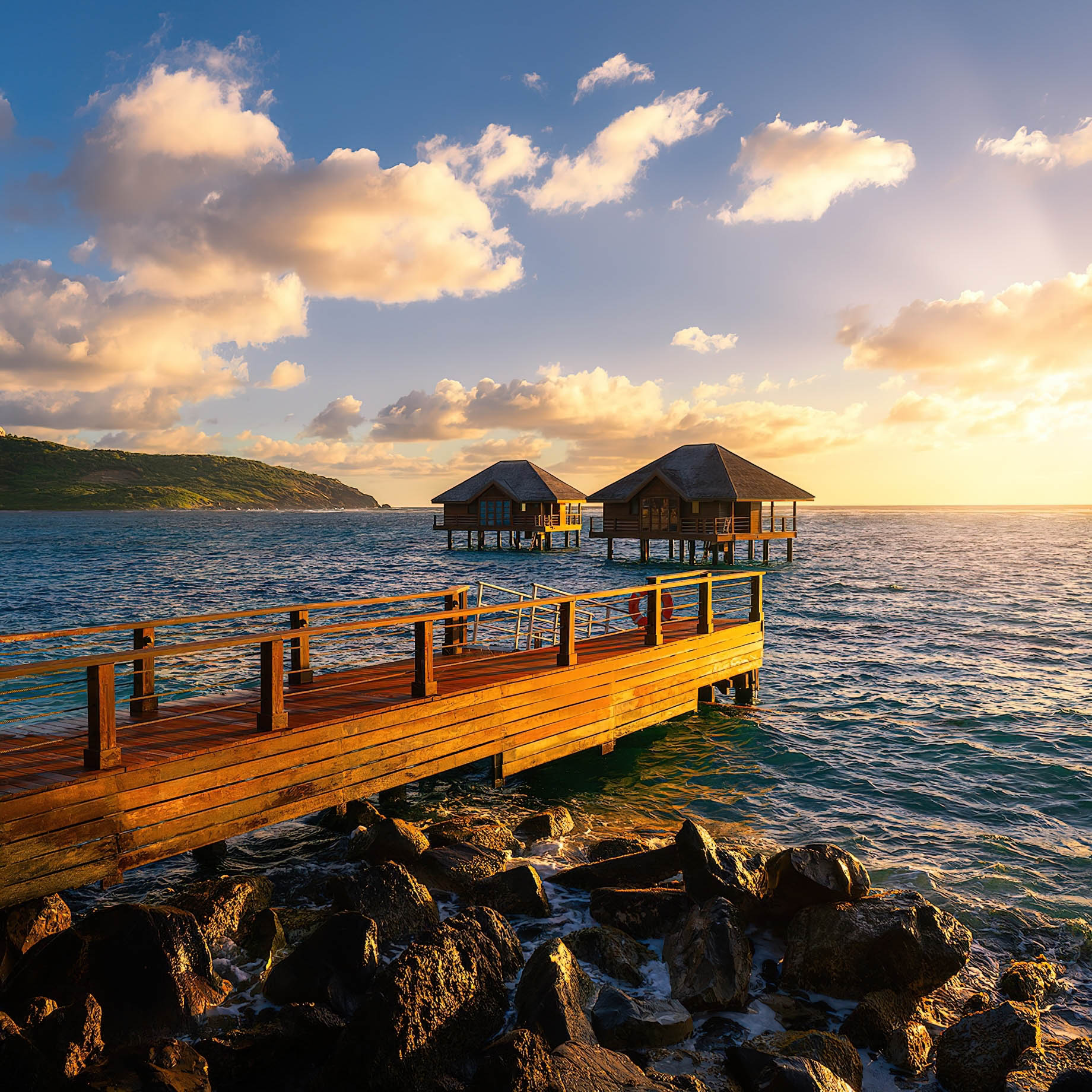 Mandarin Oriental, Canouan Island Resort - Saint Vincent and the Grenadines - Spa Overwater Bungalows Sunset View