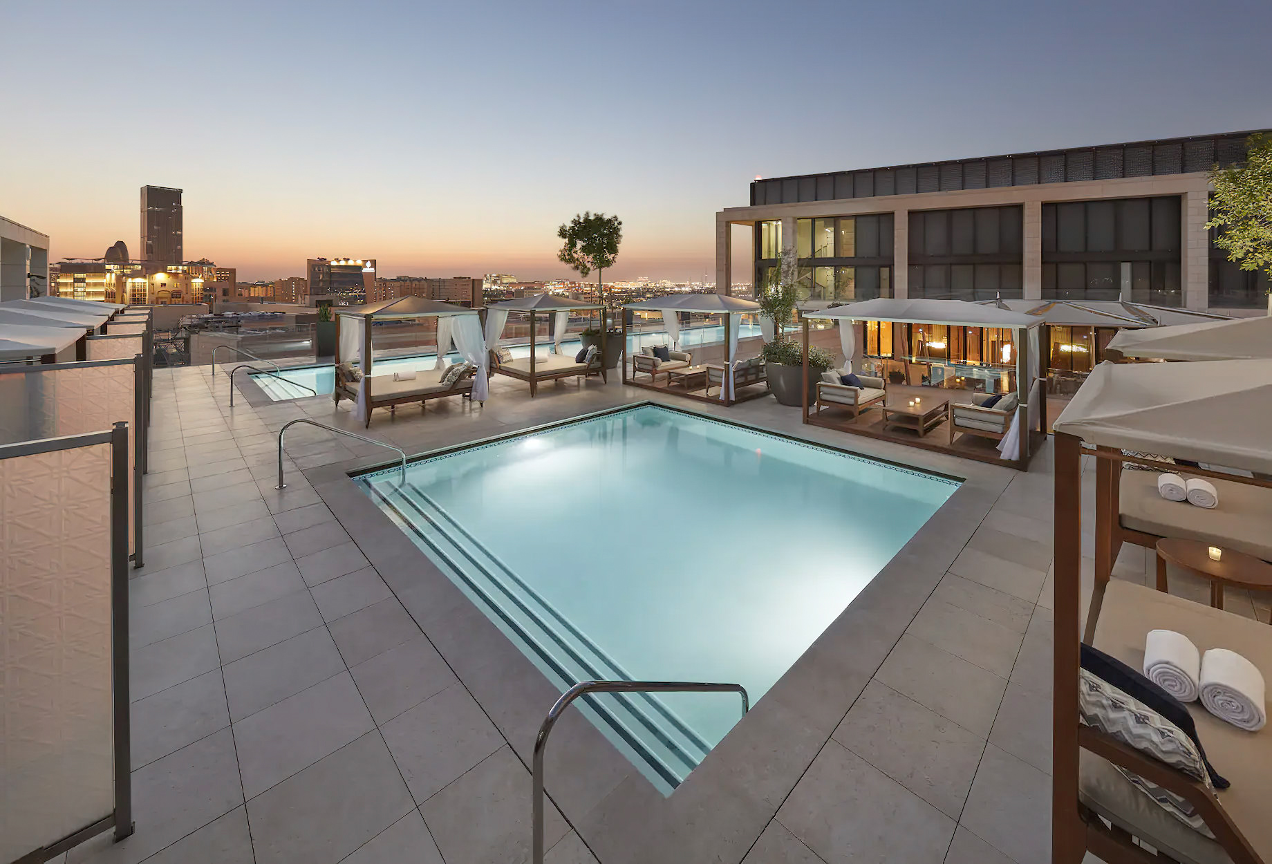 Mandarin Oriental, Doha Hotel – Doha, Qatar – Outdoor Pool Dusk