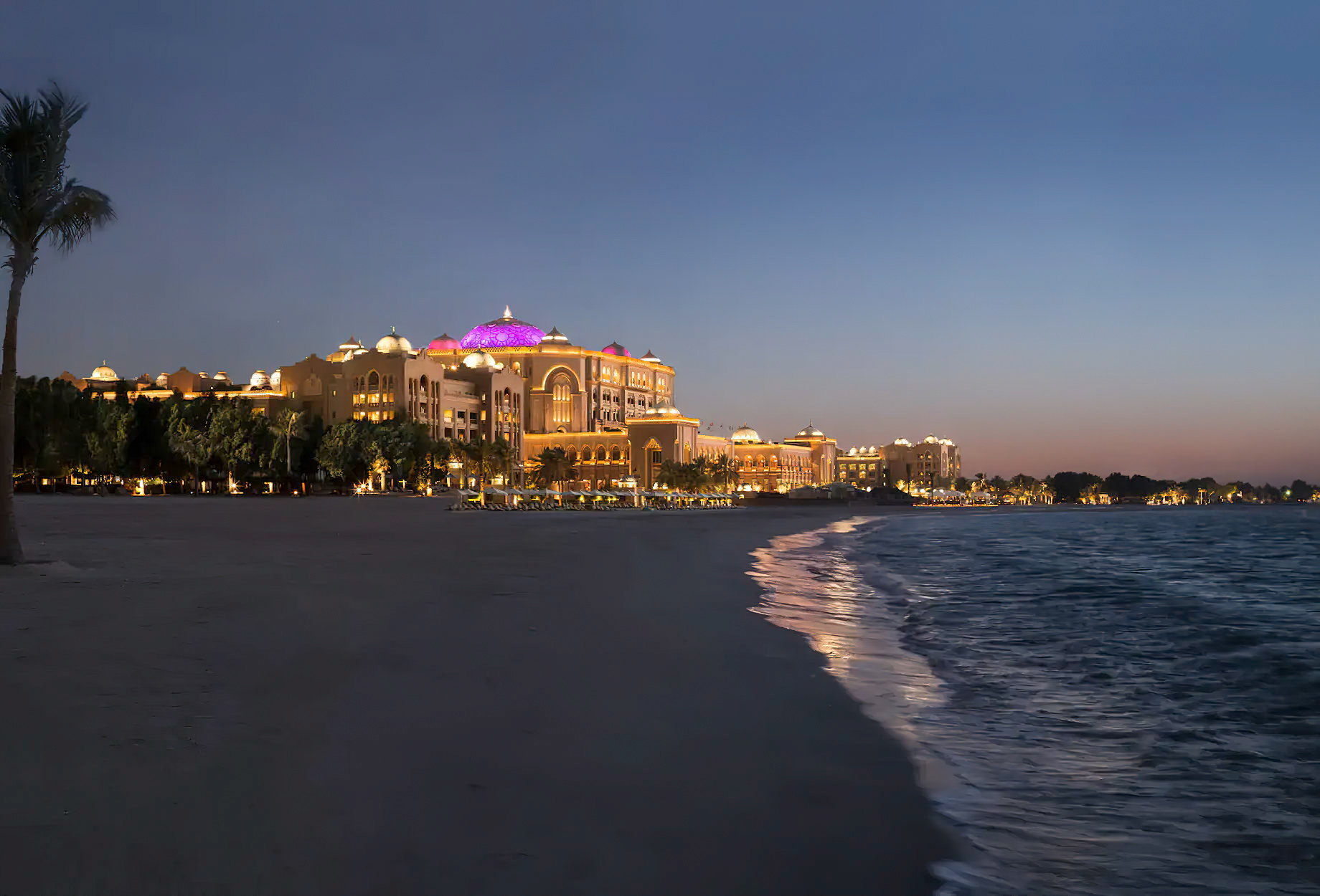 Emirates Palace Abu Dhabi Hotel – Abu Dhabi, UAE – Beach Night View