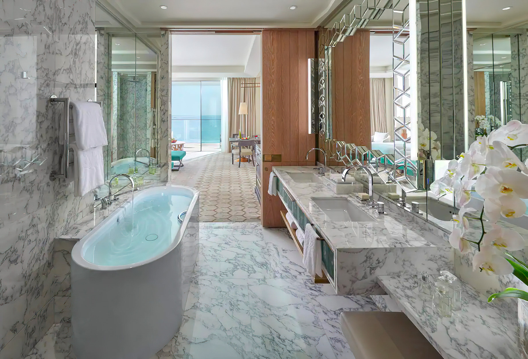Mandarin Oriental Jumeira, Dubai Resort – Jumeirah, Dubai, UAE – Pemiere Sea View Bathroom