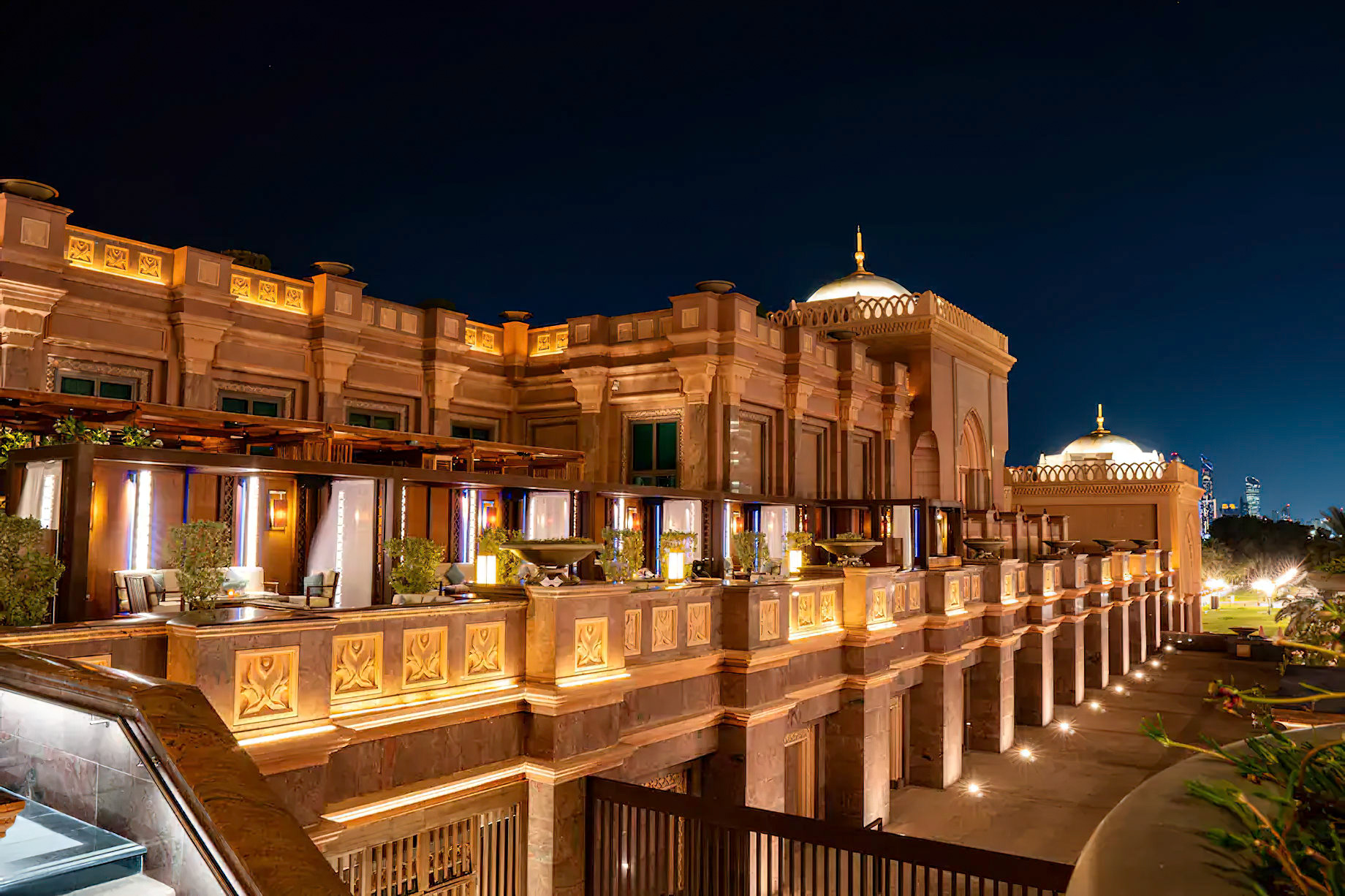 Emirates Palace Abu Dhabi Hotel – Abu Dhabi, UAE – Hakkasan Restaurant Exterior Night View