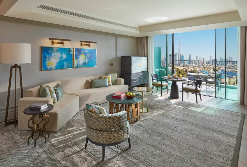 Mandarin Oriental Jumeira, Dubai Resort - Jumeirah, Dubai, UAE - Suite Skyline City View Living Room