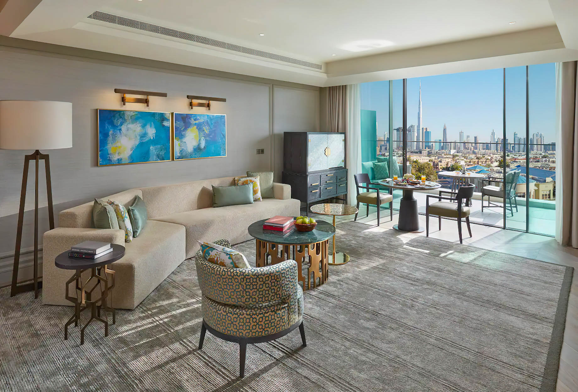 Mandarin Oriental Jumeira, Dubai Resort – Jumeirah, Dubai, UAE – Suite Skyline City View Living Room