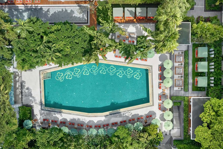 Mandarin Oriental, Bangkok Hotel - Bangkok, Thailand - Pool Overhead Aerial View
