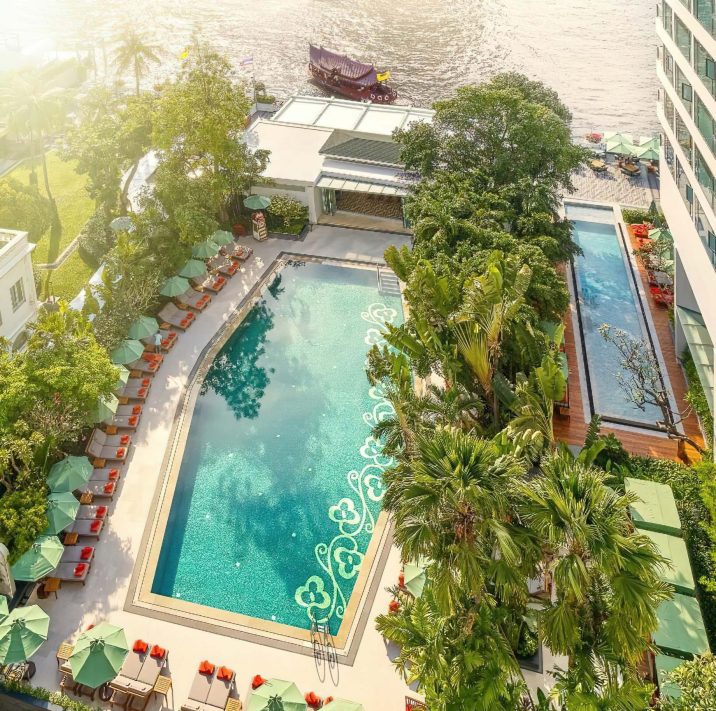 Mandarin Oriental, Bangkok Hotel - Bangkok, Thailand - Pool Deck Aerial View