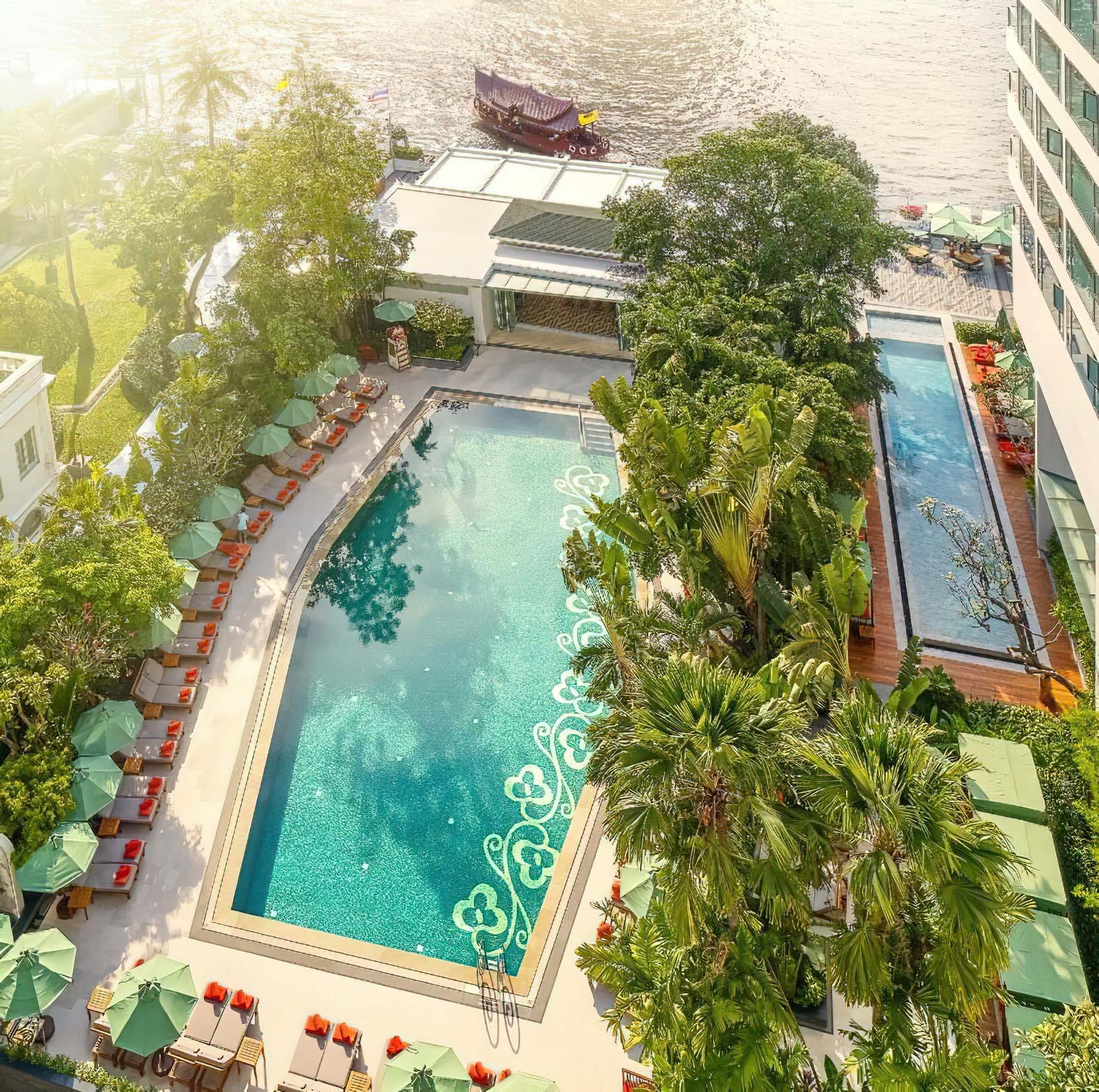 Mandarin Oriental, Bangkok Hotel – Bangkok, Thailand – Pool Deck Aerial View