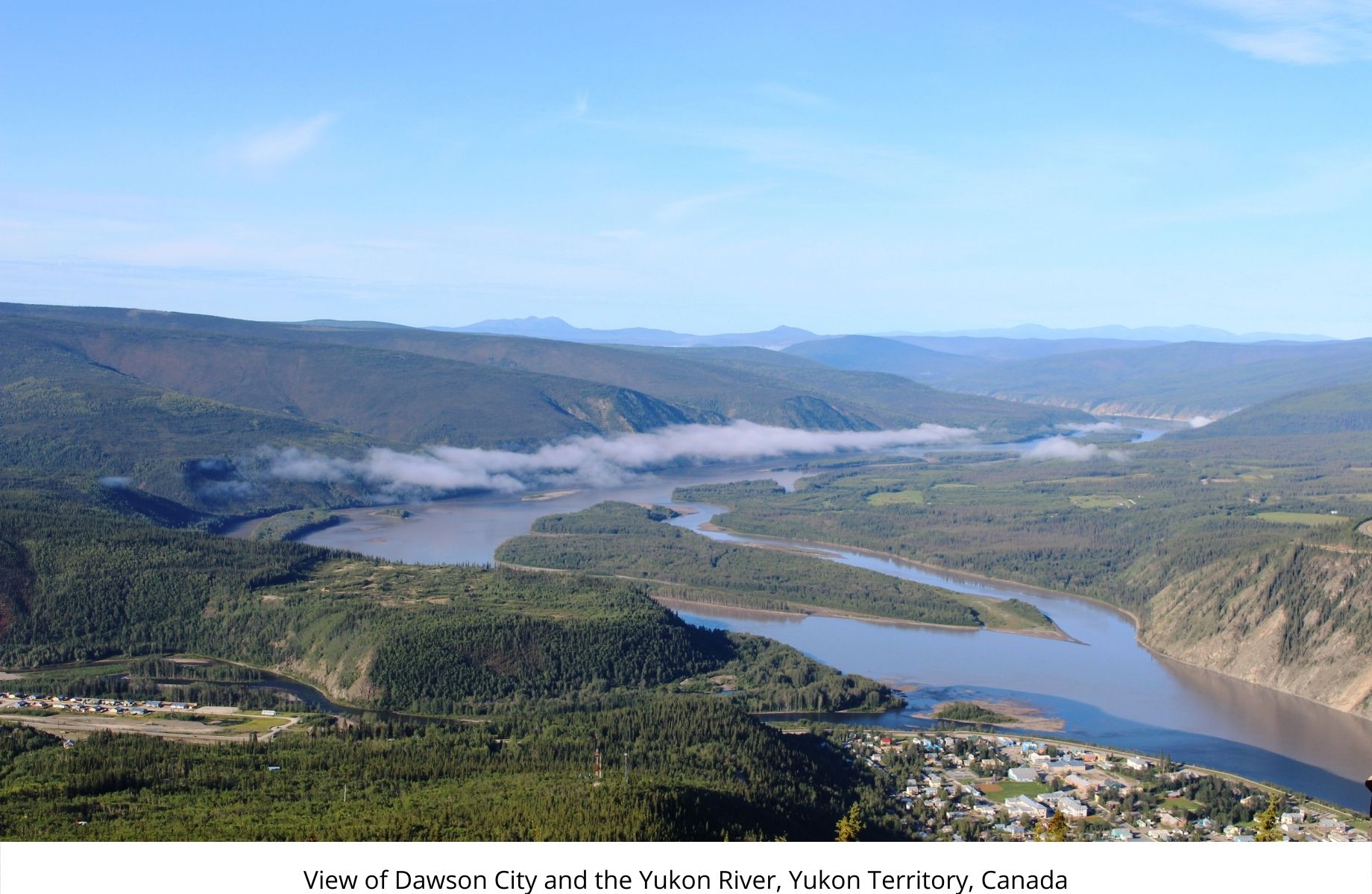 View of Dawson City and the Yukon River, Yukon Territory, Canada