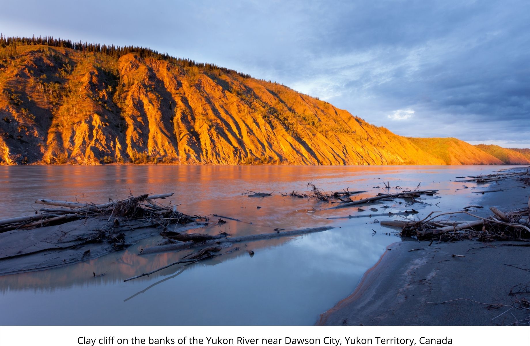 Clay cliff on the banks of the Yukon River near Dawson Citv, Yukon Territory, Canada