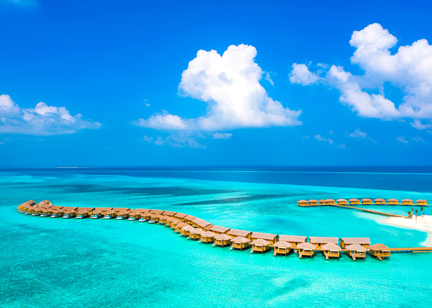 You & Me Maldives Resort – Uthurumaafaru, Raa Atoll, Maldives – Overwater Villa Aerial View