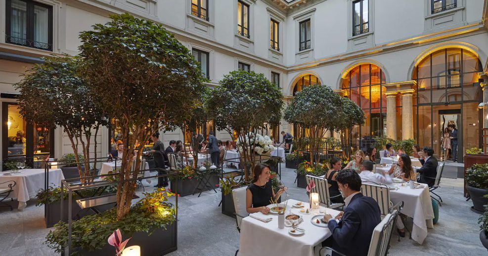 Mandarin Oriental, Milan Hotel - Milan, Italy - Seta Restaurant Courtyard Dining