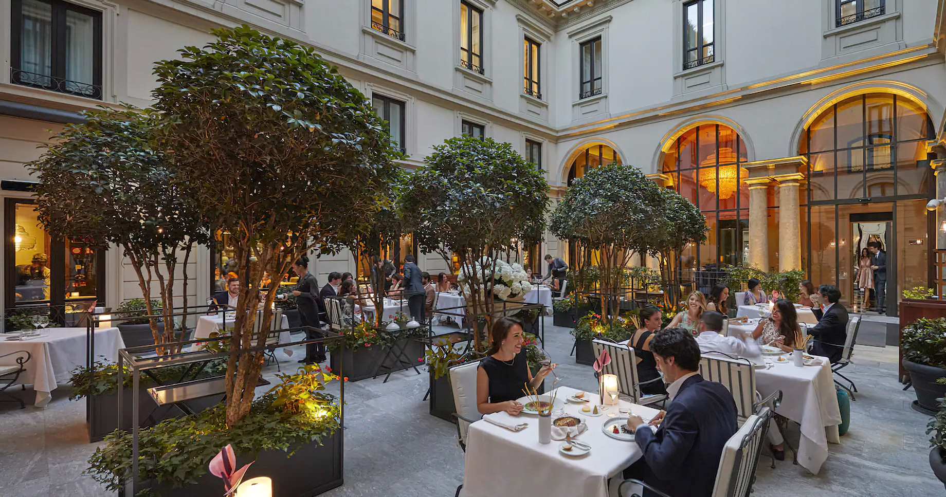 Mandarin Oriental, Milan Hotel – Milan, Italy – Seta Restaurant Courtyard Dining