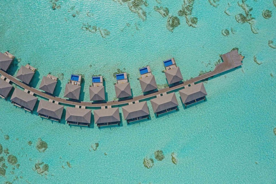 Cocoon Maldives Resort - Ookolhufinolhu, Lhaviyani Atoll, Maldives - Overwater Villas Overhead Aerial View