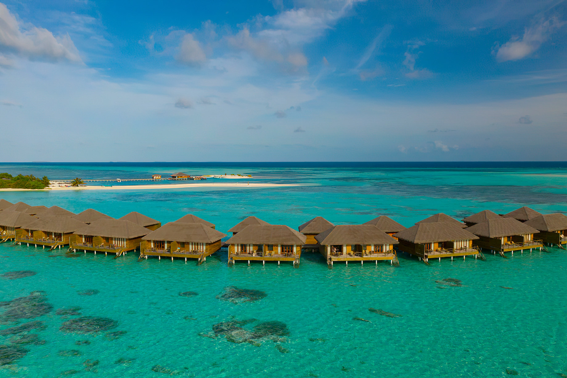 Cocoon Maldives Resort – Ookolhufinolhu, Lhaviyani Atoll, Maldives – Overwater Villas Aerial View