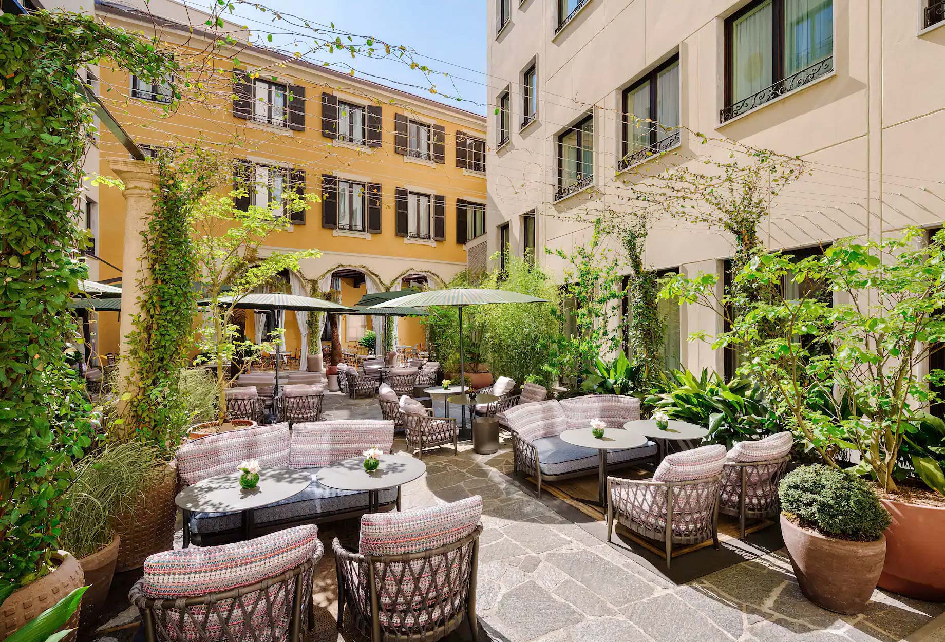Mandarin Oriental, Milan Hotel – Milan, Italy – Mandarin Garden Restaurant Courtyard