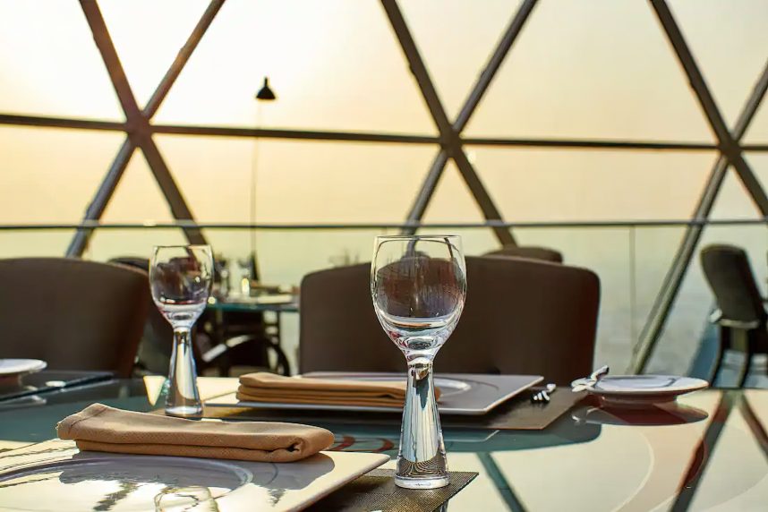 Al Faisaliah Hotel - Riyadh, Saudi Arabia - The Globe Asir Lounge Dining View