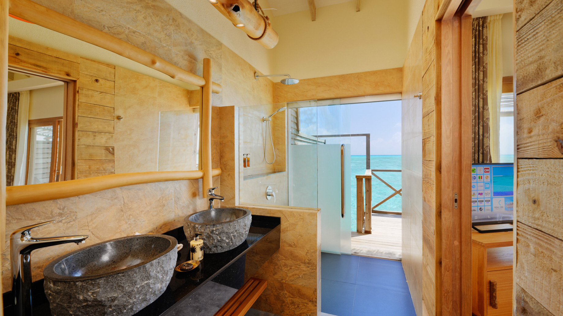 You & Me Maldives Resort - Uthurumaafaru, Raa Atoll, Maldives - Manta Overwater Villa Bathroom