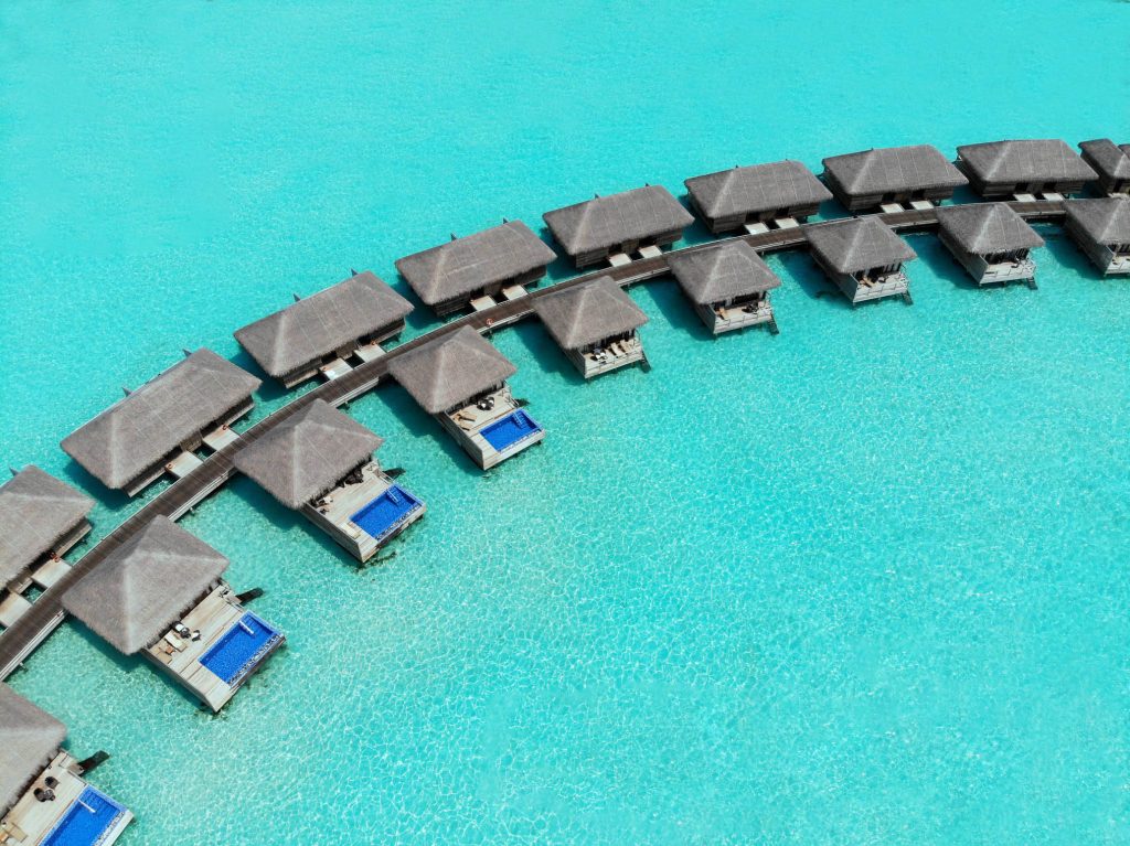 Cocoon Maldives Resort - Ookolhufinolhu, Lhaviyani Atoll, Maldives - Lagoon Overwater Villas and Suites with Pool Aerial View