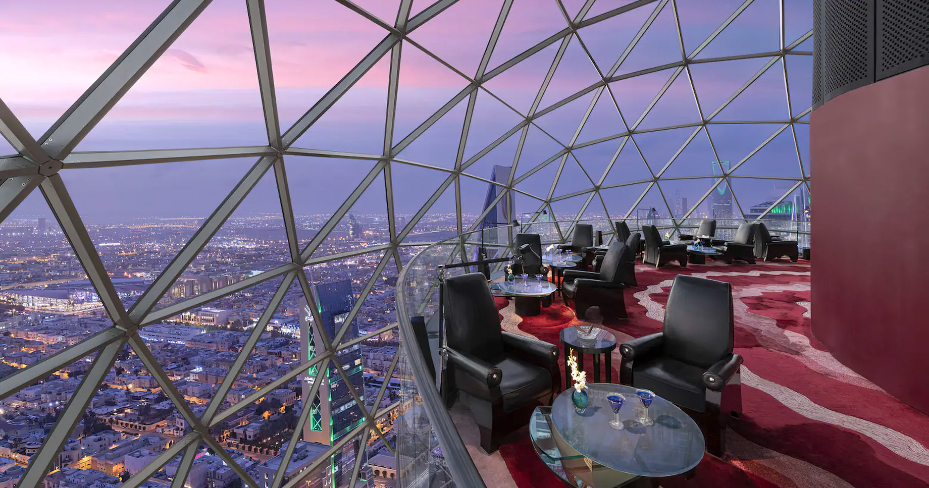 Al Faisaliah Hotel - Riyadh, Saudi Arabia - The Globe Asir Lounge View