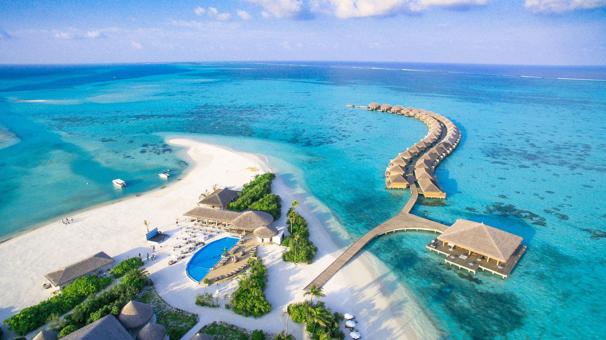 Cocoon Maldives Resort - Ookolhufinolhu, Lhaviyani Atoll, Maldives- Resort Aerial View