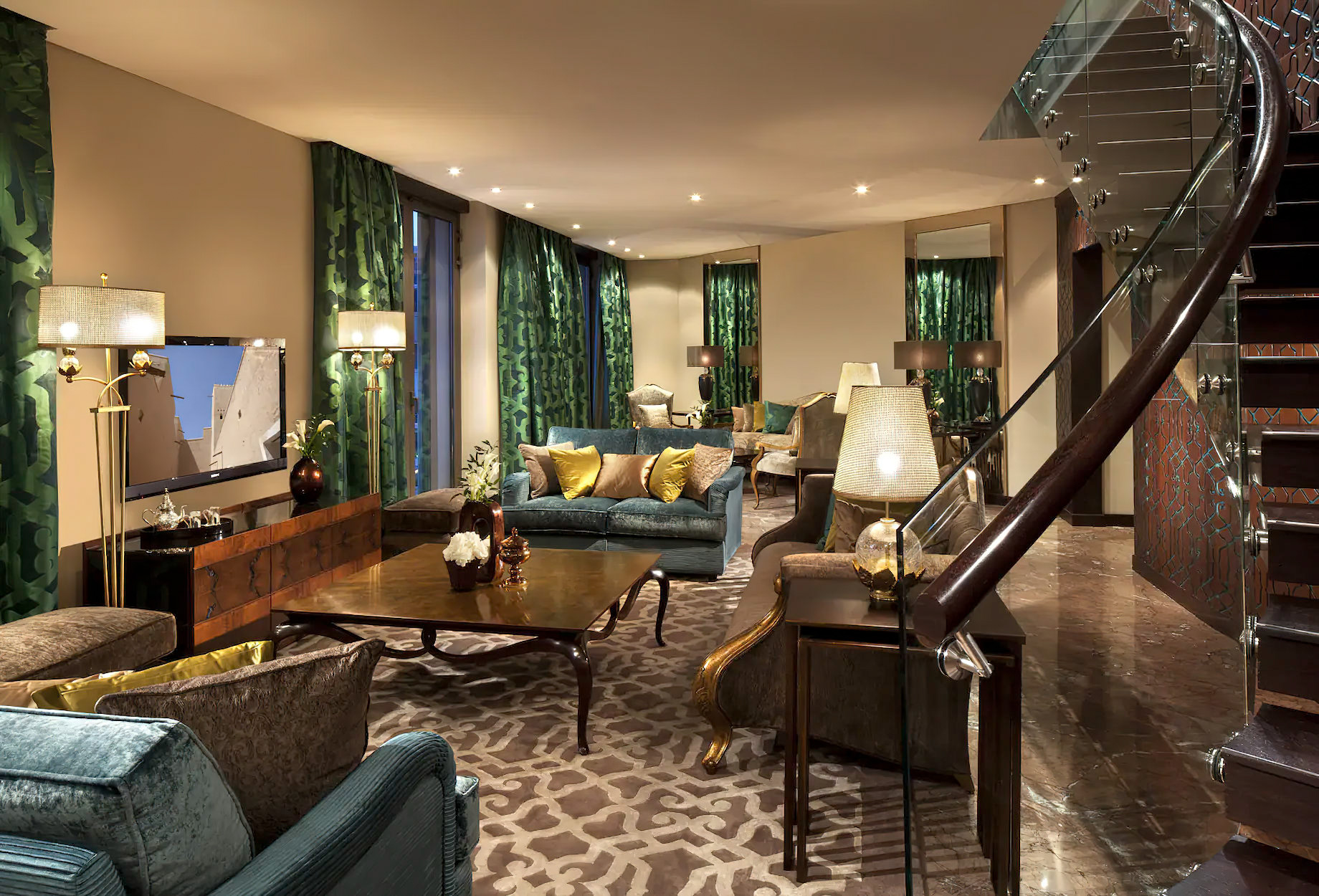 Al Faisaliah Hotel – Riyadh, Saudi Arabia – Royal Penthouse Suite Living Room