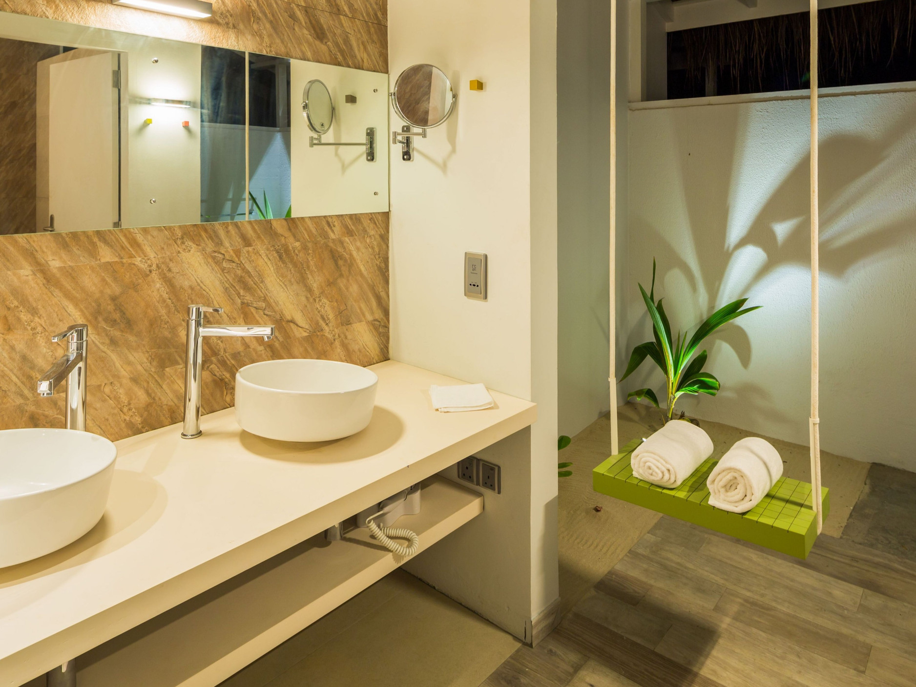 Cocoon Maldives Resort – Ookolhufinolhu, Lhaviyani Atoll, Maldives – Beach Villa Bathroom Night