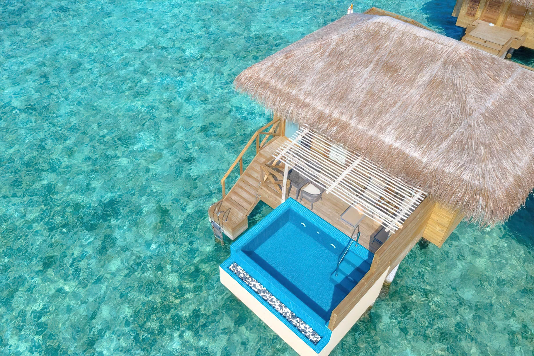 You & Me Maldives Resort – Uthurumaafaru, Raa Atoll, Maldives – Dolphin Villa with Pool Aerial View