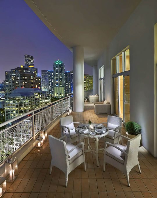 Mandarin Oriental, Miami Hotel - Miami, FL, USA - Miami Penthouse Residence Balcony Night