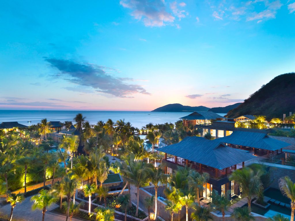 Mandarin Oriental, Sanya Hotel - Hainan, China - Resort Aerial Ocean View Sunset