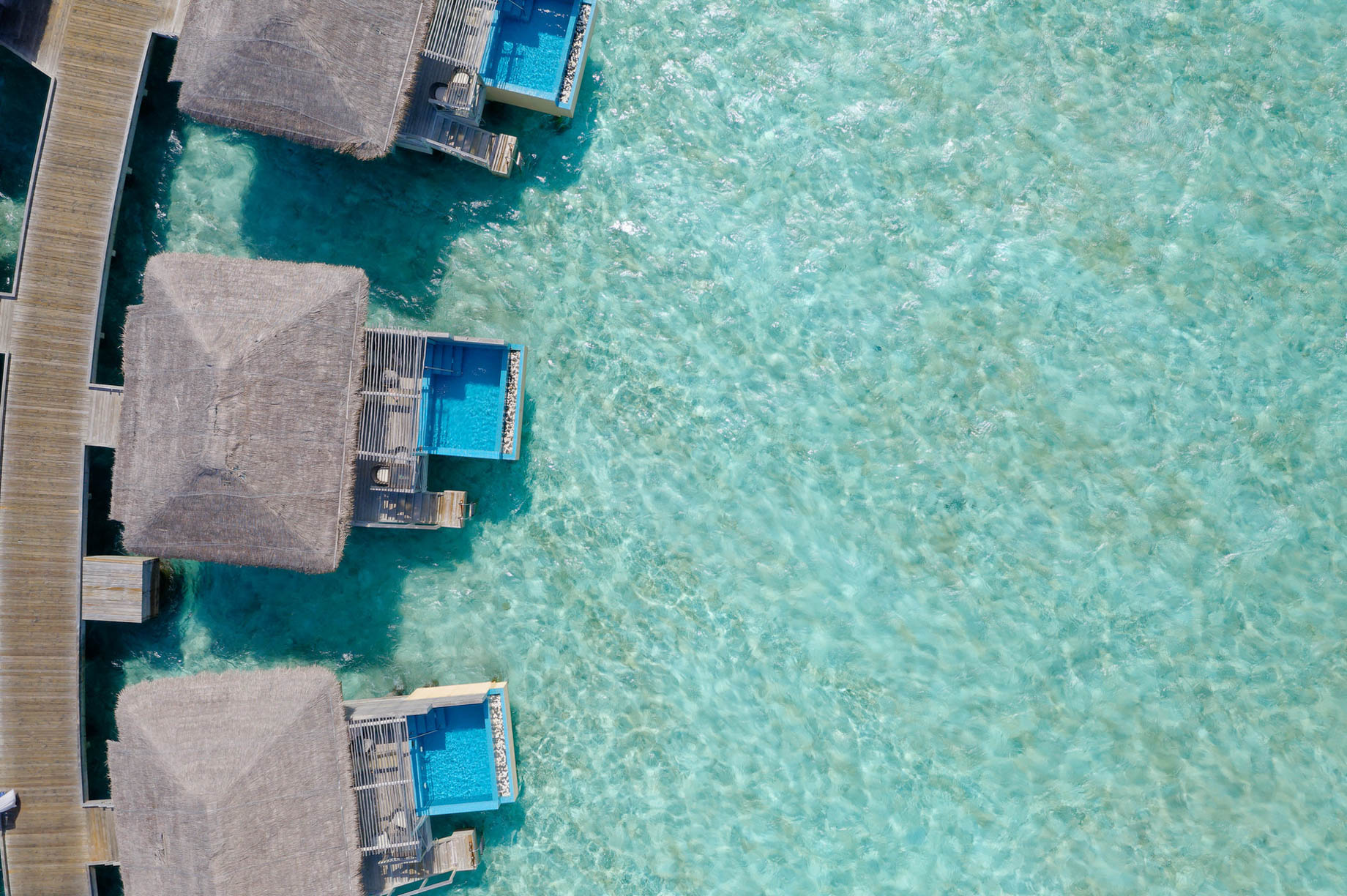 You & Me Maldives Resort – Uthurumaafaru, Raa Atoll, Maldives – Aqua Suite with Pool Overhead Aerial View