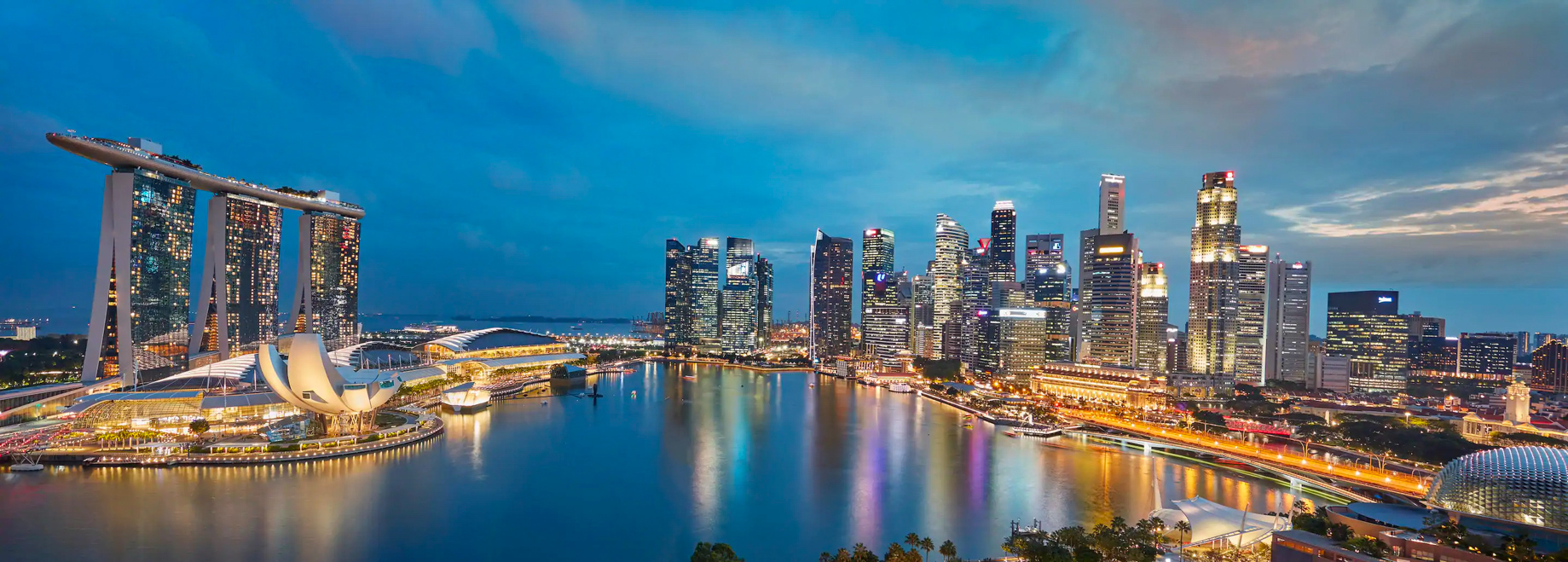 Mandarin Oriental, Singapore Hotel – Singapore – Marina Bay View Dusk