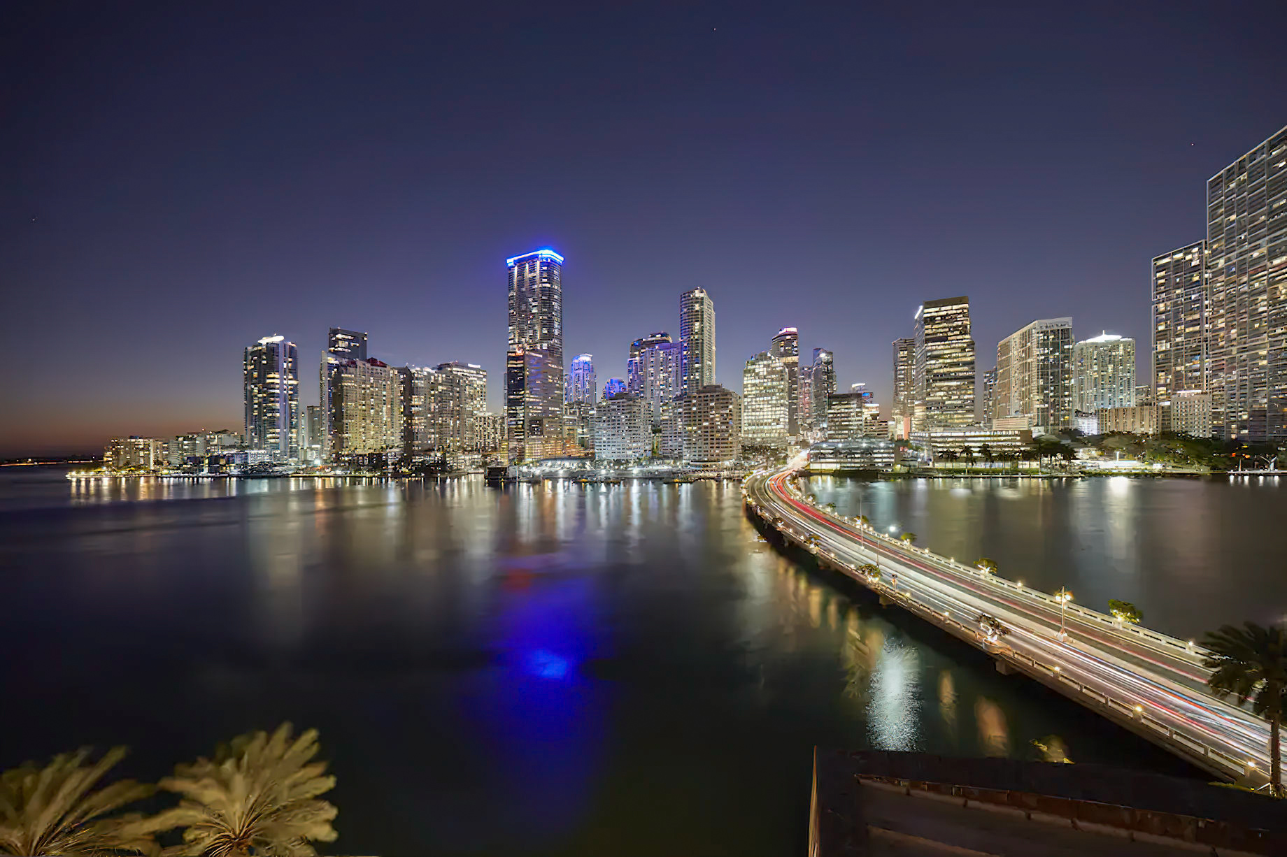 Mandarin Oriental, Miami Hotel – Miami, FL, USA – Brickell Key Bridge Night