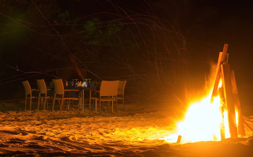 Cocoon Maldives Resort - Ookolhufinolhu, Lhaviyani Atoll, Maldives - Beach Fire Pit Night