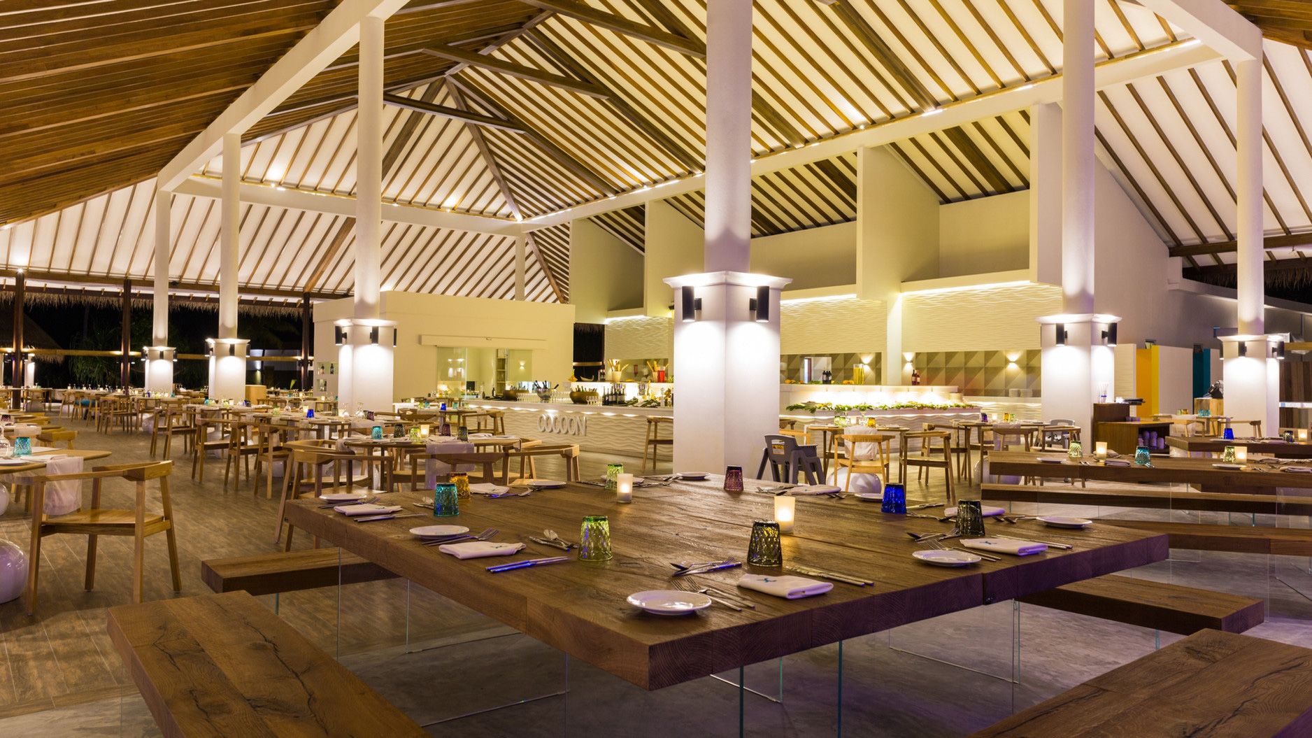Cocoon Maldives Resort - Ookolhufinolhu, Lhaviyani Atoll, Maldives - Octopus Restaurant Night