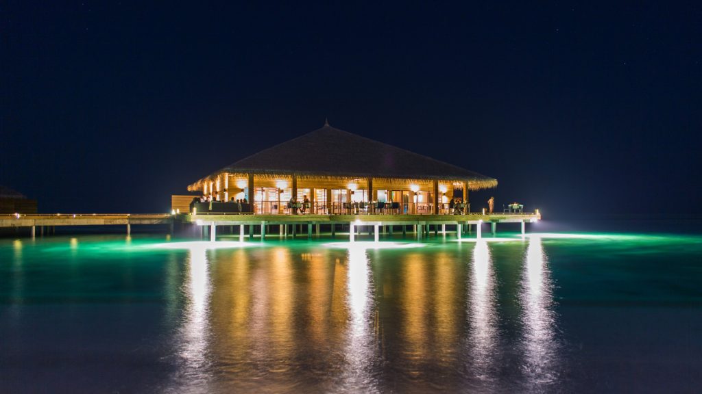 Cocoon Maldives Resort - Ookolhufinolhu, Lhaviyani Atoll, Maldives - Manta Overwater Restaurant Night View