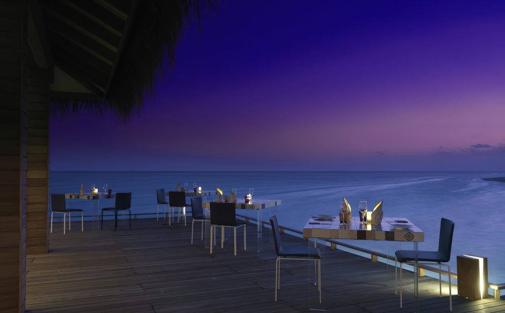 Cocoon Maldives Resort - Ookolhufinolhu, Lhaviyani Atoll, Maldives - Manta Overwater Restaurant Night Ocean View